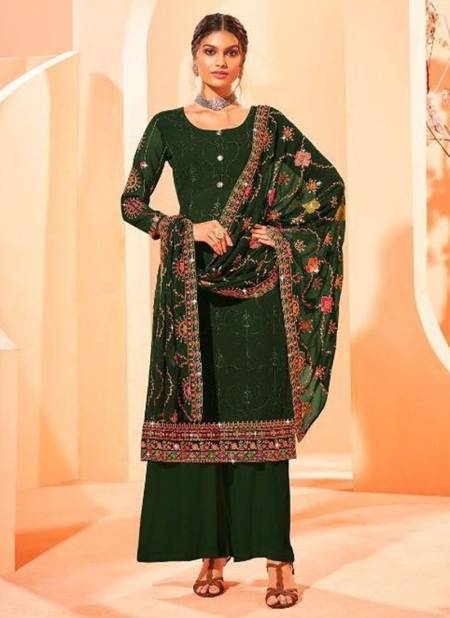 Green Colour Dulhan Radha New Latest Designer Festive Wear Georgette Plazzo Suit Collection 844
